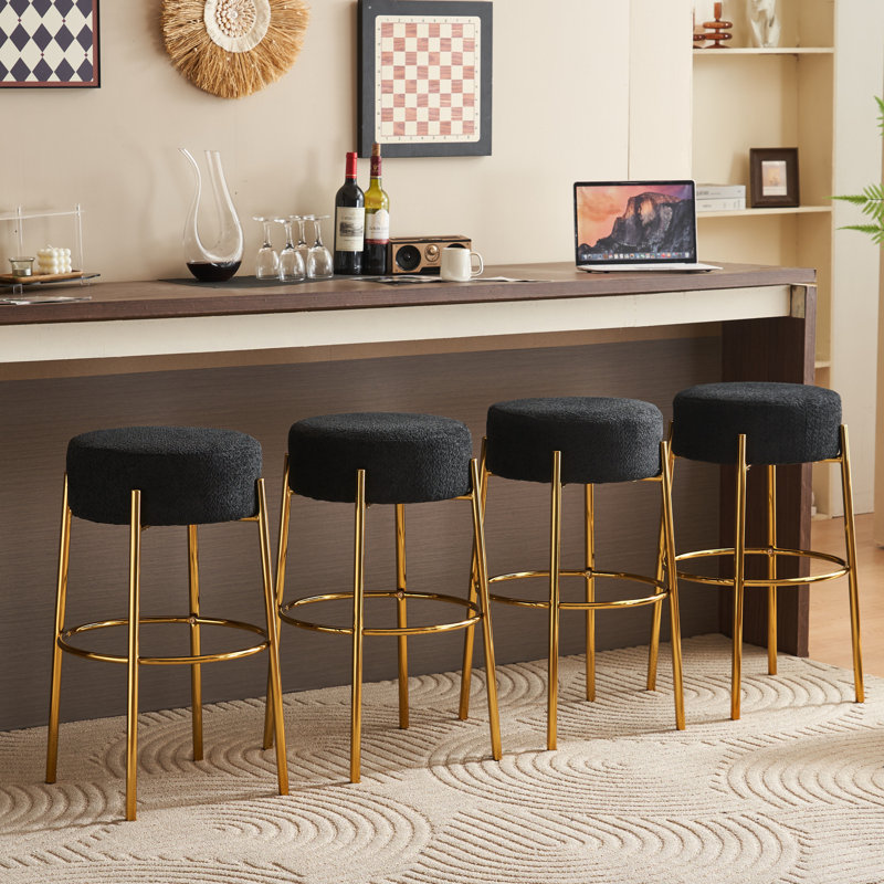 Tabouret de bar Kynlee, Noir, 4, Tabouret de bar (siège d'une hauteur de 30 po)