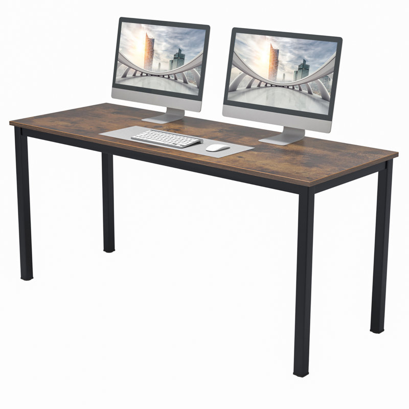 Adero Writing Desk / Computer Desk, Rustic Brown/Black, 29.5 " H x 63 " W x 23.6 " D