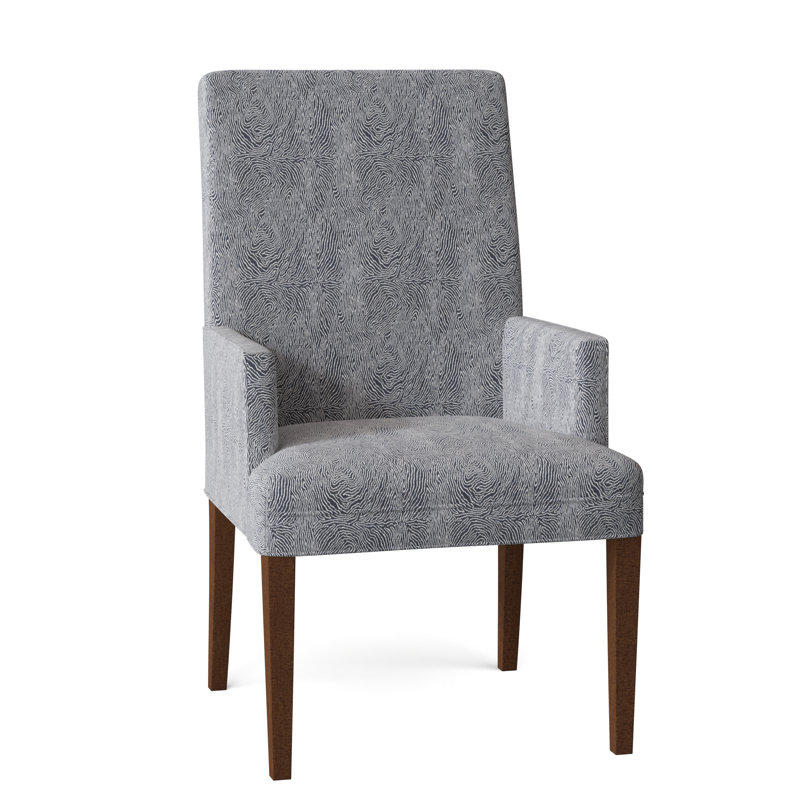 Nonte 21'' H Upholstered Armchair, Dark Walnut, Tusk Beige Performance