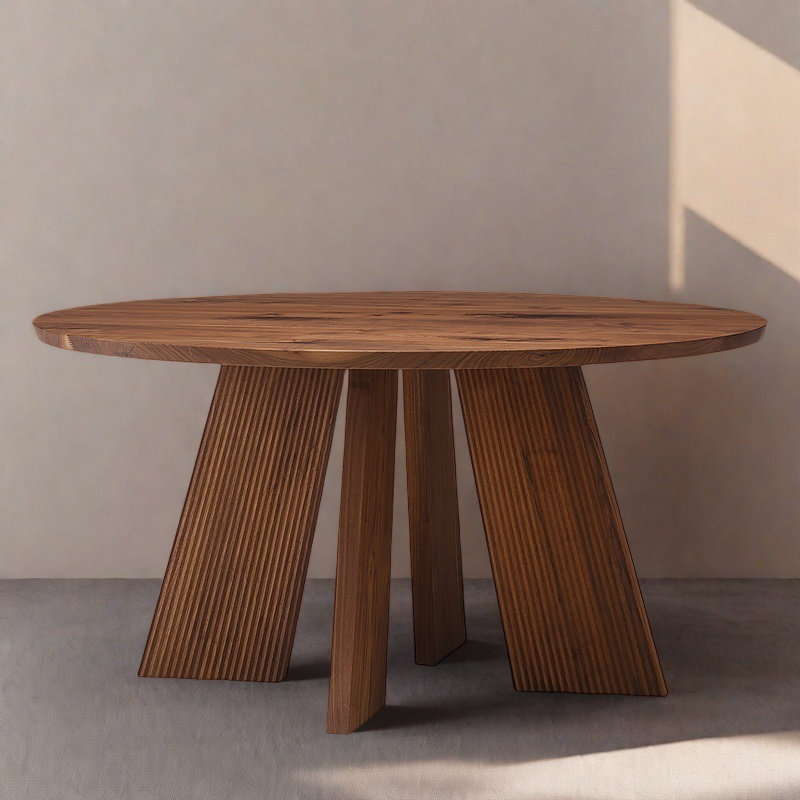 Table de salle à manger créative en bois massif de style américain, H 29,5 po x L 47,2 po x l 47,2 po