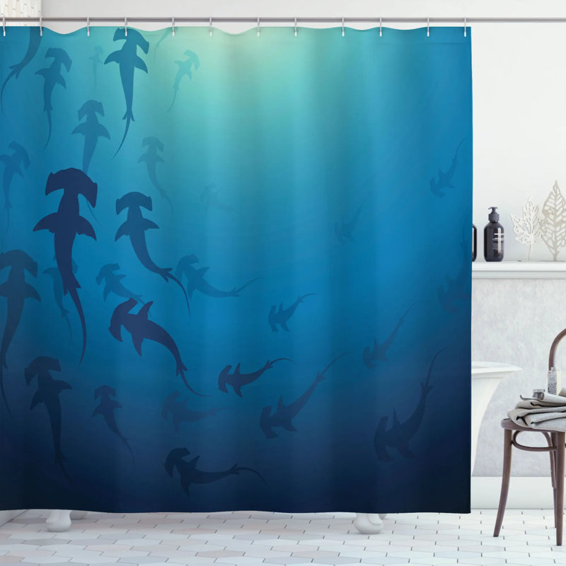 Shower Curtain with Hooks Included, 84" H x 69" W