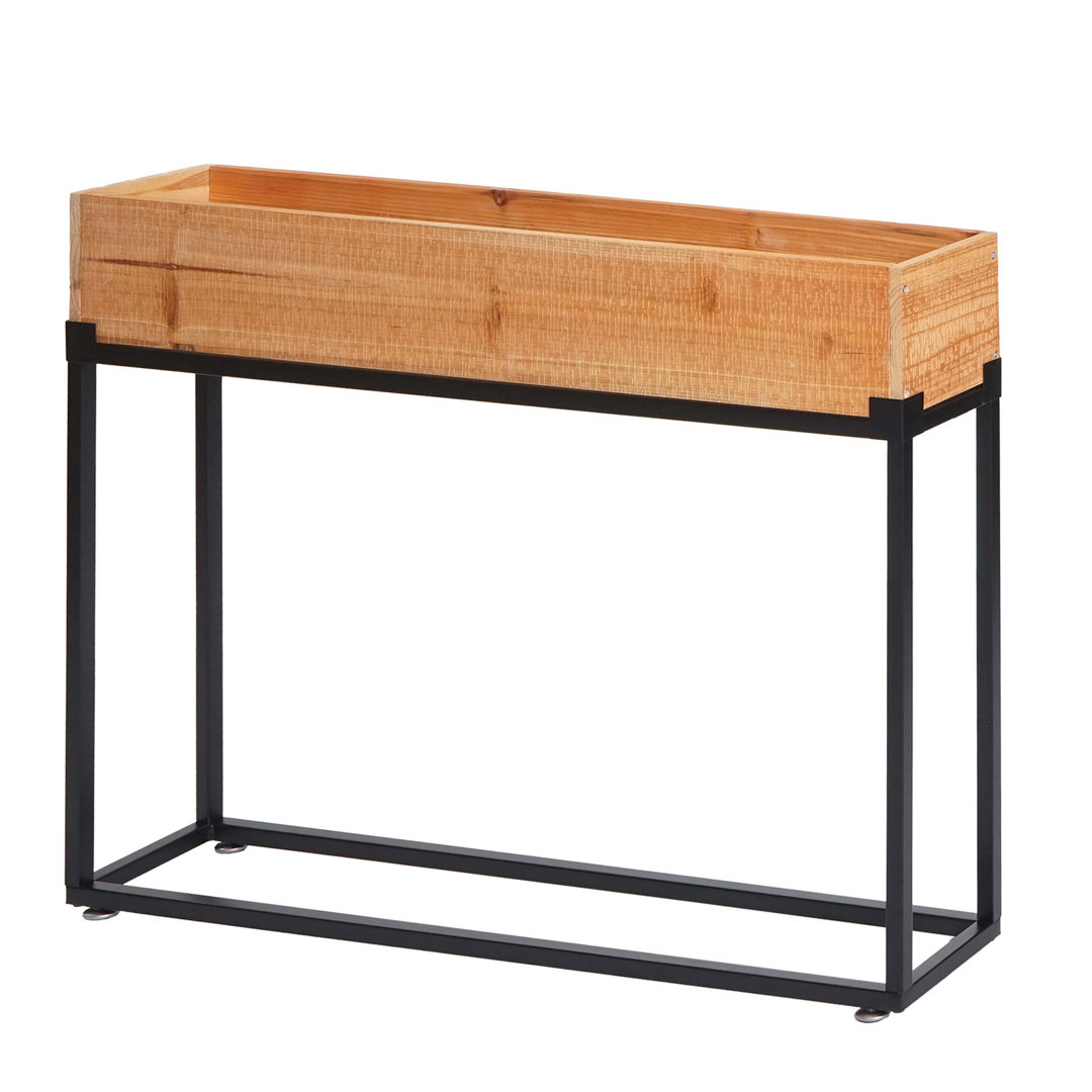 Hochbeet MCW-L32, Pflanzkasten Blumenkasten Gemüsebeet, Holz-Stahl 62X80x16cm