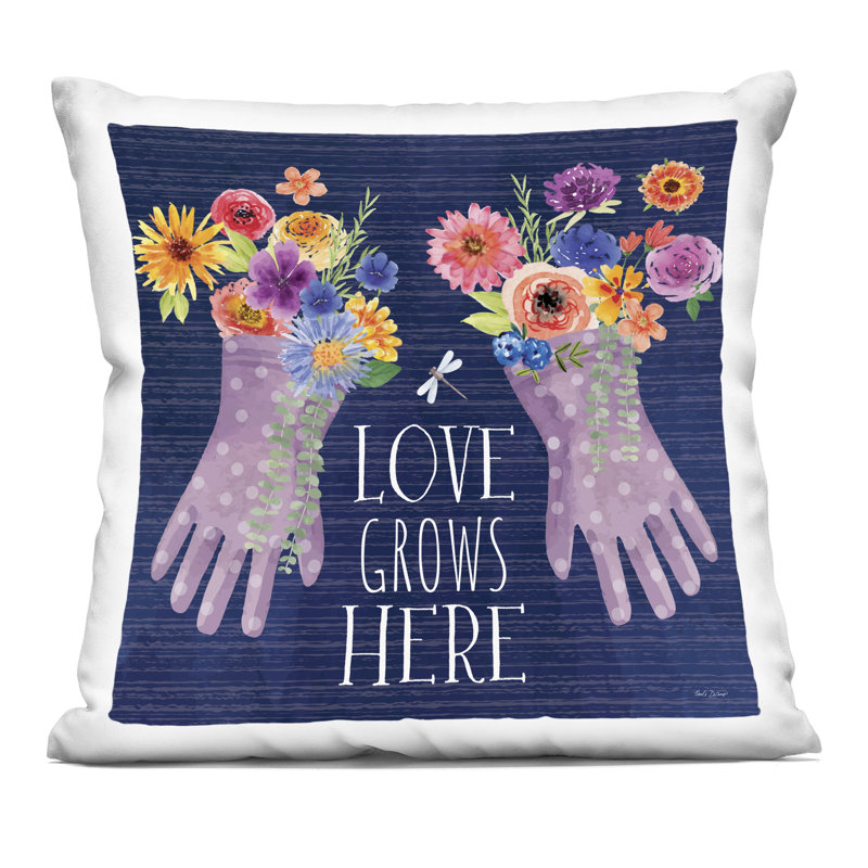 Coussin décoratif Ferns & Leaves on Black Design par Phillipa Katz, Mauve, Carré 18 po
