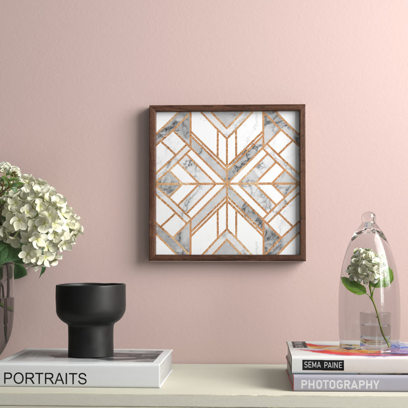 Art Deco I - Print on Canvas, 45.72 cm H x 45.72 cm W, Brown Framed