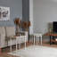 Ensemble de 3 tables gigognes élégantes, couleur crème, 22,8 x 18,5 x 15,7 po (grand), 17,3 x 16,5 x 15,7 po (moyen), 11,8 x 15,7 x 15,7 po (petit) | 100% panneau de fibres à densité moyenne avec plateau recouvert d'une membrane | Pieds en bois robustes | Parfait pour le salon et la décoration moderne