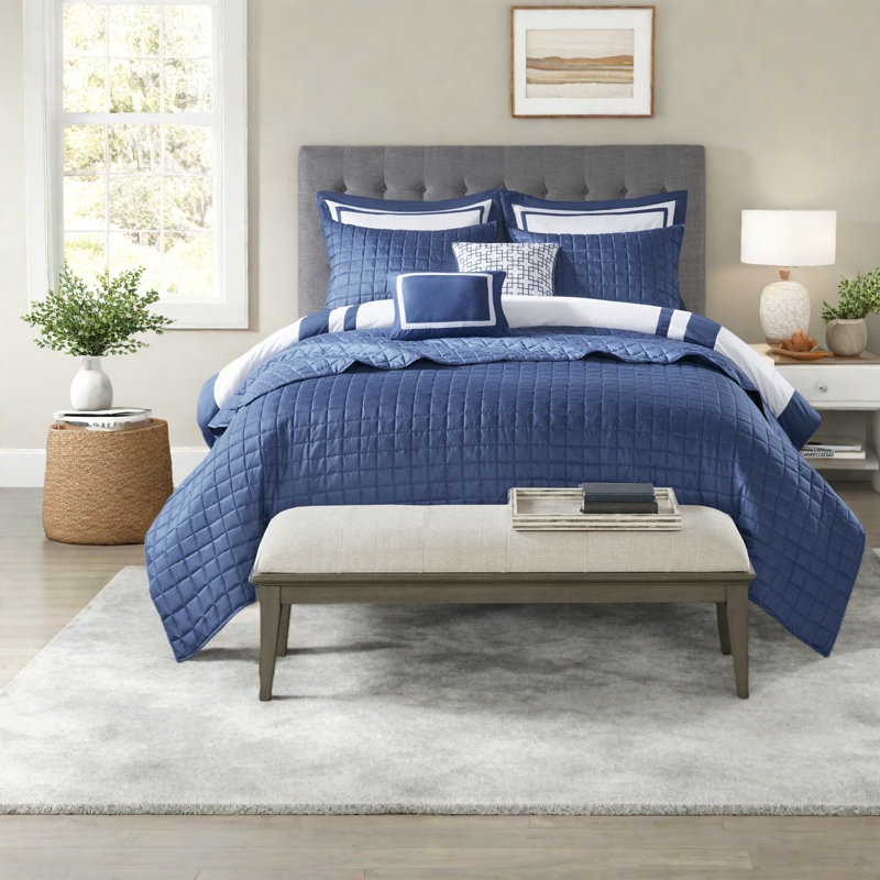 Ensemble de literie de luxe 8 pièces, polyester