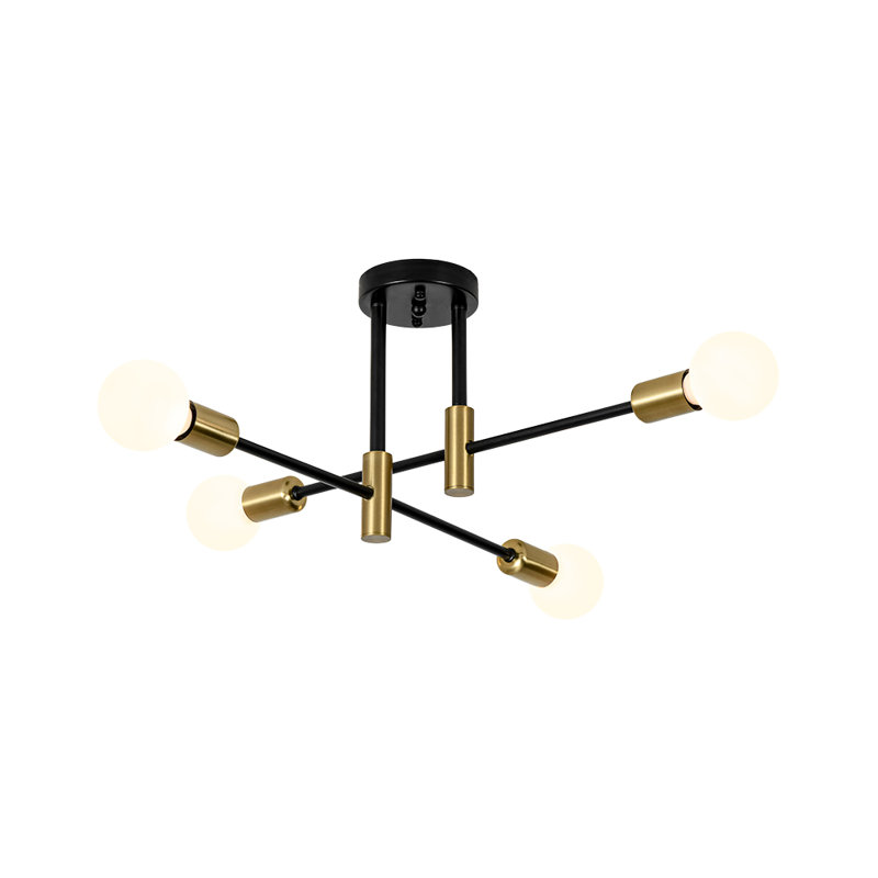 4-Light Sputnik Modern Linear Semi Flush Mount