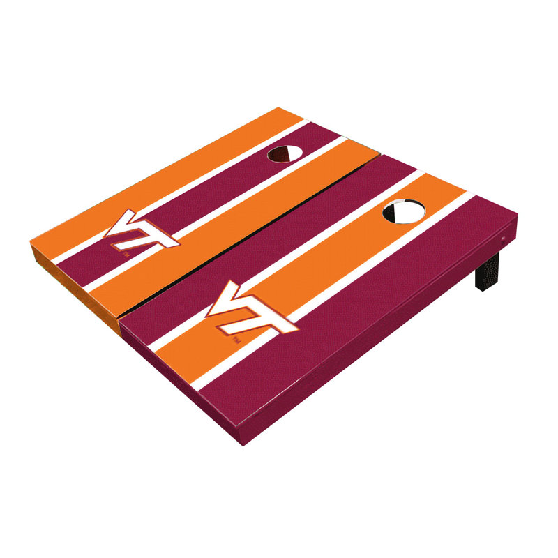 Planches de cornhole à rayures 2 'x 3' NCAA, Alternance, Hokies de Virginia Tech