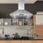 Hotte de cuisine à îlot à conduit 36 po Cosmo, commandes tactiles, filtres permanents, lumières DEL, acier inoxydable Cosmo