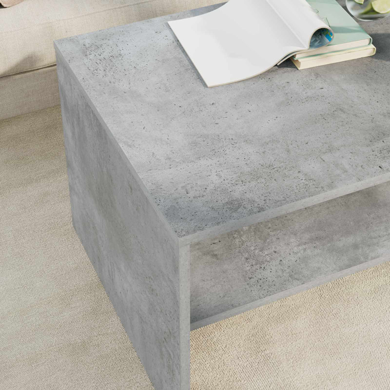 Coffee Table with Storage, 40cm. H x 80cm. L x 50cm. W, Concrete Grey