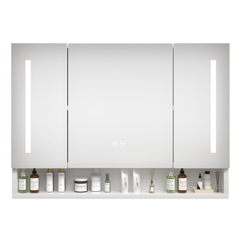 Modern 39X28 Inches Bathroom Cabinets, Medicine Cabinets With Mirrors And LED Lights, Bathroom Storage Cabinet With Multilevel Storage Compartments