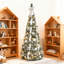 Arbre de Noël pop-up floqué avec lumières et ornements-318364585