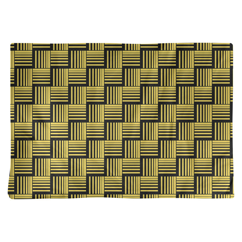 Napperon en coton à rayures de 18 po classique Baskettressées, Jaune clair / noir, polyester