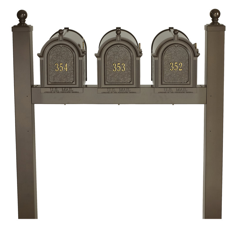 Mailbox with Post Included, Bronze, Yes
