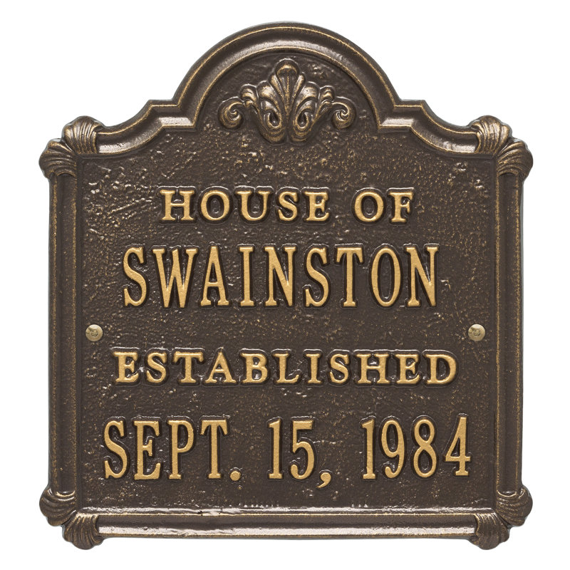 Chatham 4-Line Wall Address Plaque, Bronze, Yes