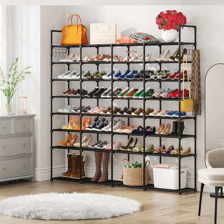 Rebrilliant 58 Pairs Large Shoe Rack Shoe Shelf Boots Shoe Organizer &  Reviews