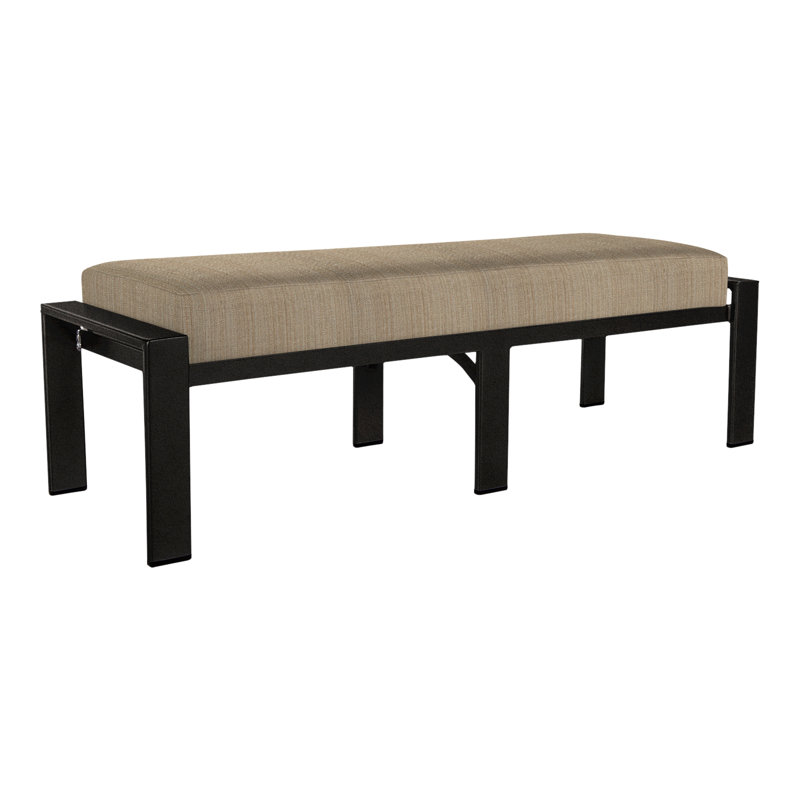 Studio Patio Bench, Carbon Black, Mainstreet Latte