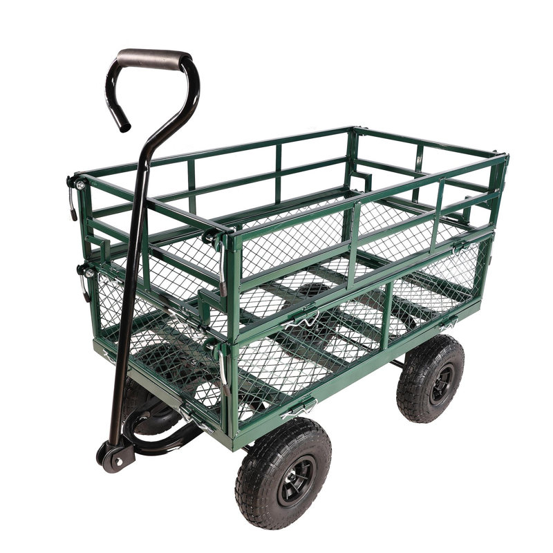 Les chariots de chariot de jardin facilitent le transport du bois de chauffage, H 39,37 po x l 40,55 po x P 19,7 po, Vert