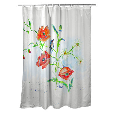 Rideau de douche simple margueritess et dépilaments