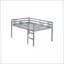 Full Size Rubber Wood Loft Bed Frame - No Box Spring Needed, 400lbs Capacity, Grey for Bedroom