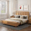Lits King avec rangement, cadre en bois massif de style traîneau, chambre à coucher de style ferme