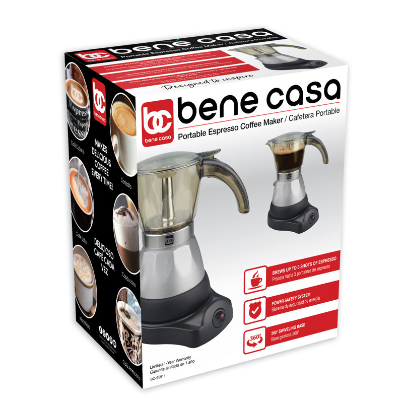 Machine à espresso électrique semi-automatique Bene Casa, Argent