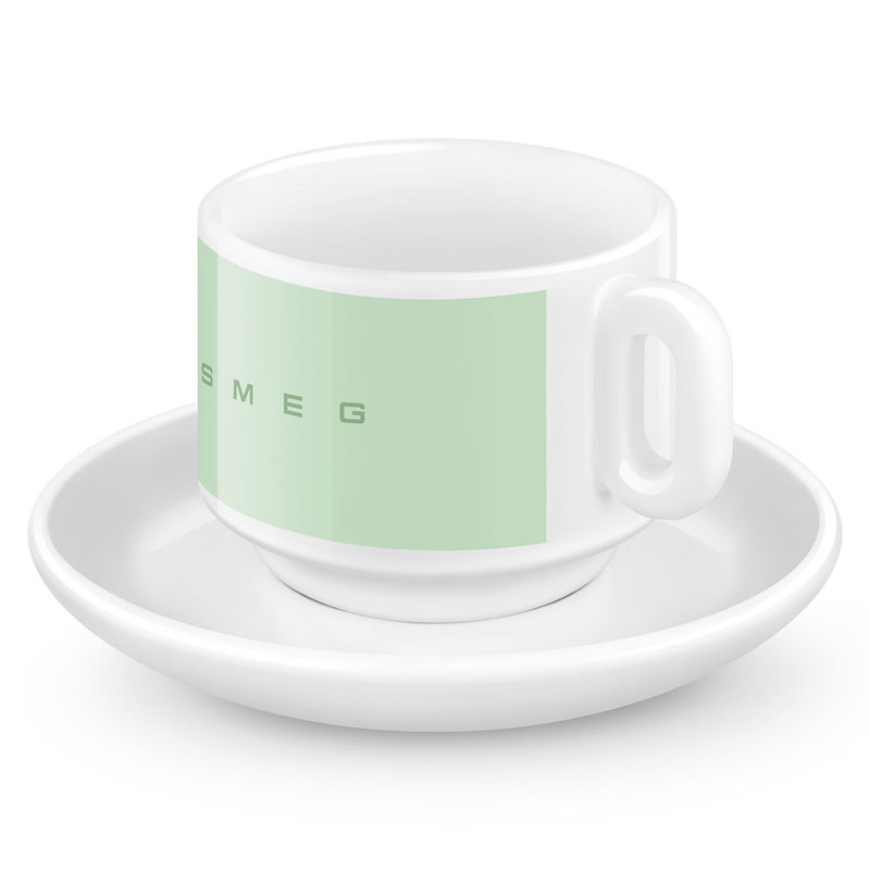50's Style Espresso Cups, Set of 2, Green