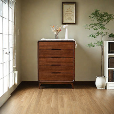 Simple Black Walnut Storage Entry Cabinet Solid Wood Accent Chest
