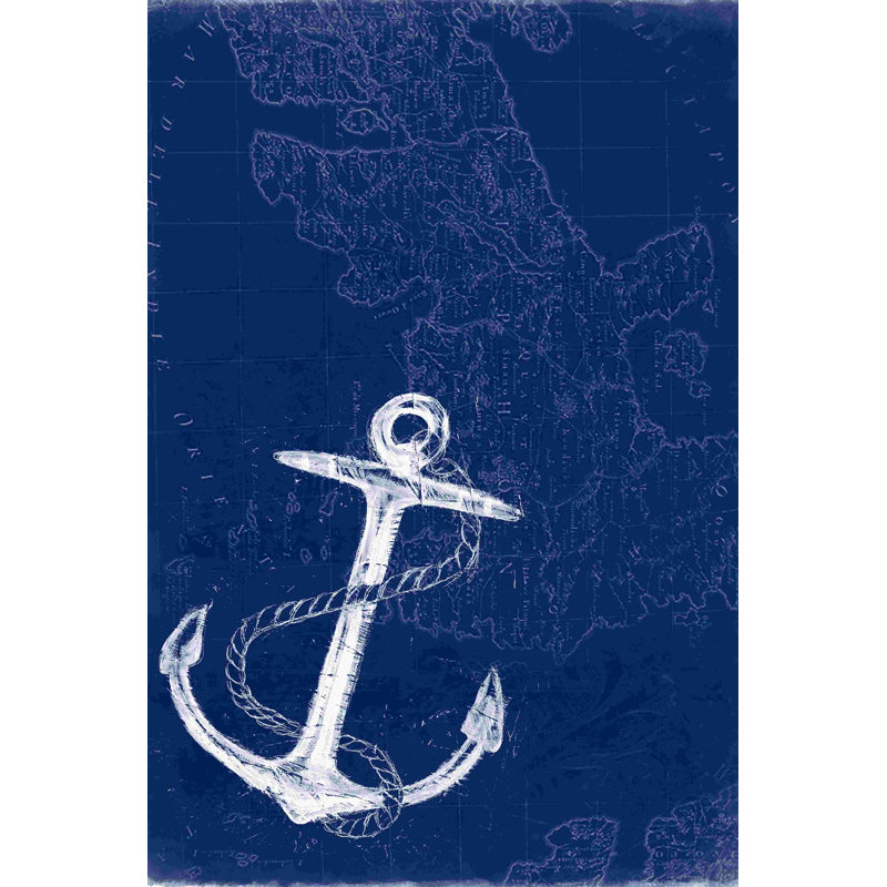 " Blue Anchor Map ", 18" H x 12" W
