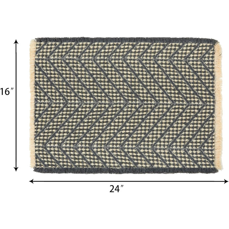 Nathalee Non-Slip Bath Mat, Gray/Yellow, 16" L x 24" W