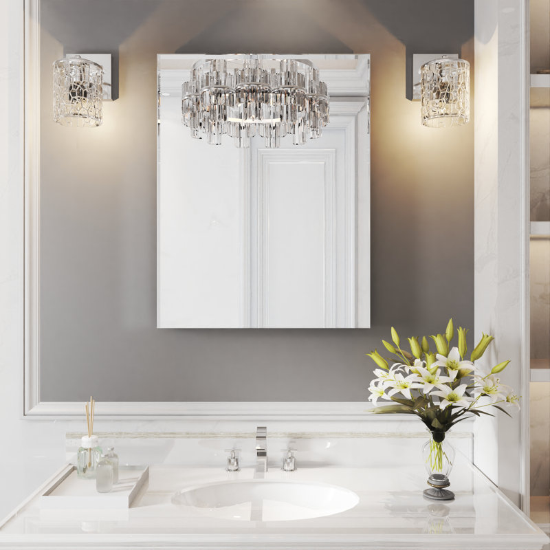 Miroir mural Earsell, 36 po x 28 po, Argent