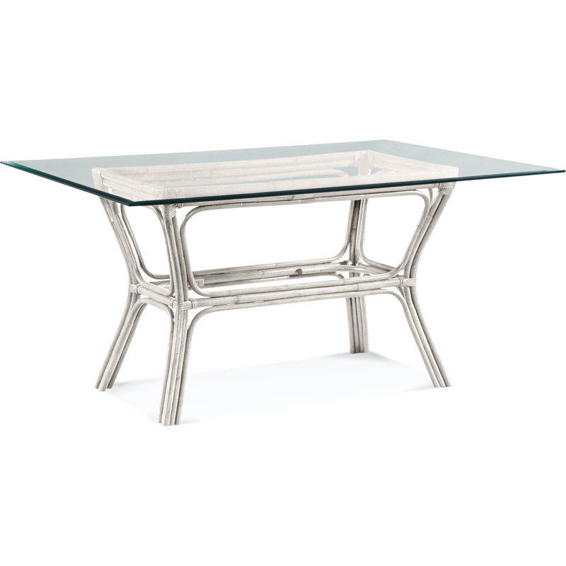 Trellis Glass Dining Table, Antique Frost White, 44" W x 78" L