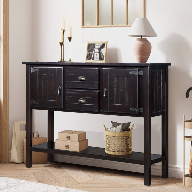 Table de salle à manger en bois massif d'apparence élégante - console rétro de 48 po pour chambre à coucher