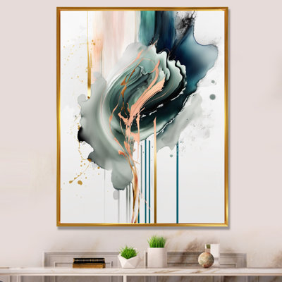 «Green Elegant Roses I - Floral Roses», reproduction sur toile