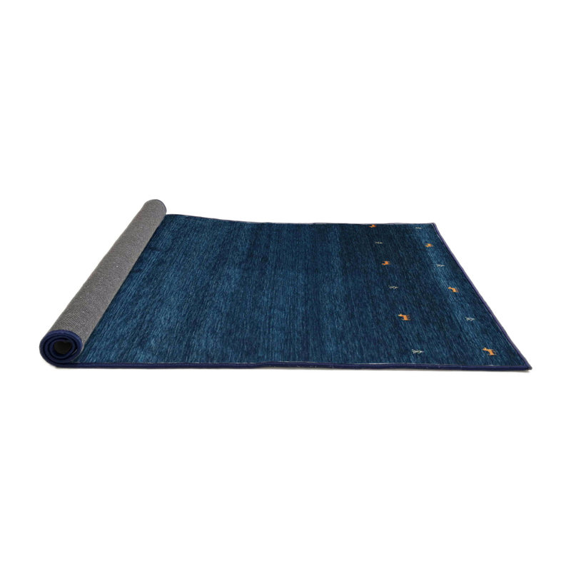 Tapis contemporain bleu foncé, Rond 3 pi