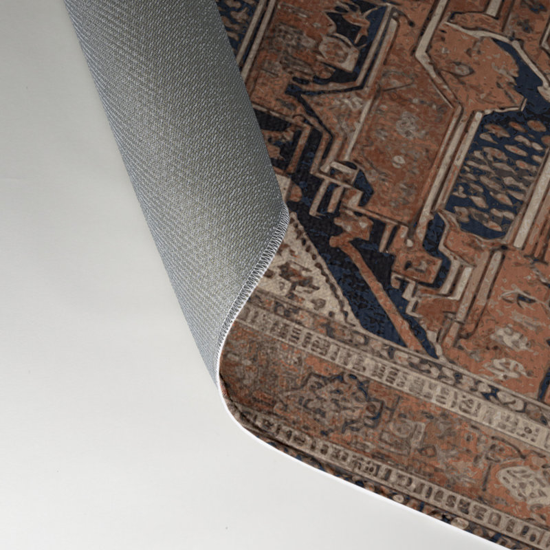 Tapis d'intérieur et d'extérieur brun Persian, Rectangle 5 pi x 7 pi