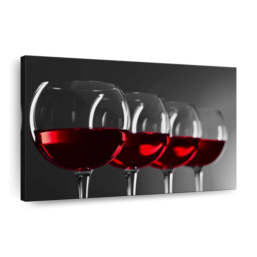 Red Wine Row On Canvas Print Ebern Designs 