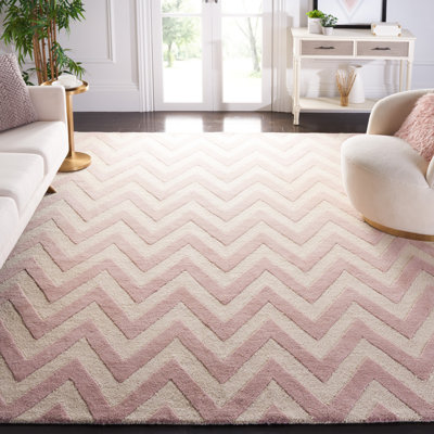 Sanyla Hand Tufted Wool Chevron Rug
