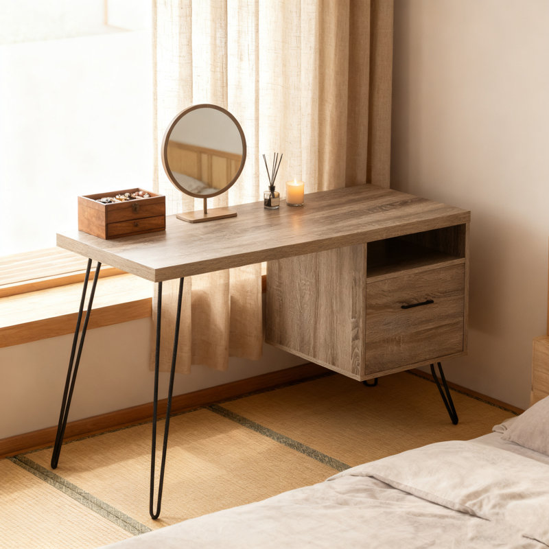 Ameriwood Home Landon Computer Desk, Compact Writing Desk with File Drawer for Small Spaces