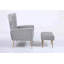 Luxueux fauteuil d'appoint rembourré en velours avec coussins capitonnés et repose-pieds assorti pour une vie moderne