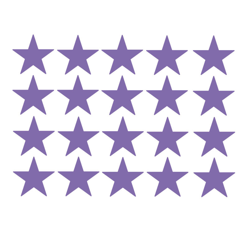 Décalcomanie murale étoiles americana, H 24 po x l 33 po x P 0,01 po, Lavande