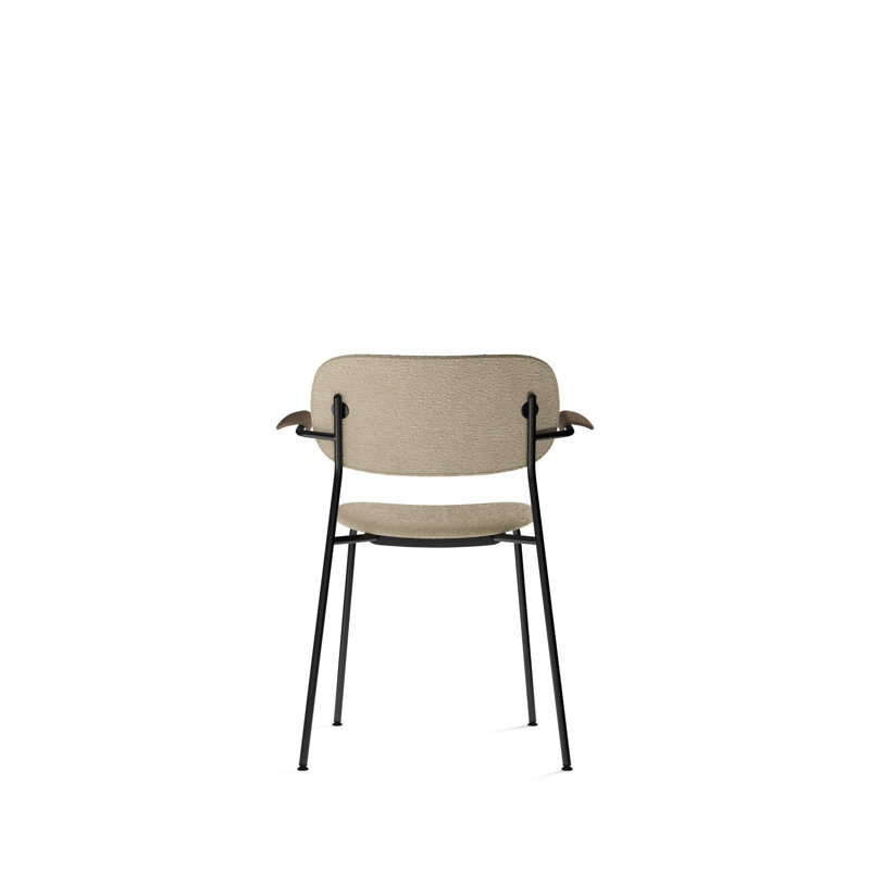 Co Upholstered Arm Chair, Dark Stained Oak, Bouclé 02 Acrylic, Black