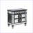 Mirrored 2-Drawer Nightstand, Black and Silver Finish