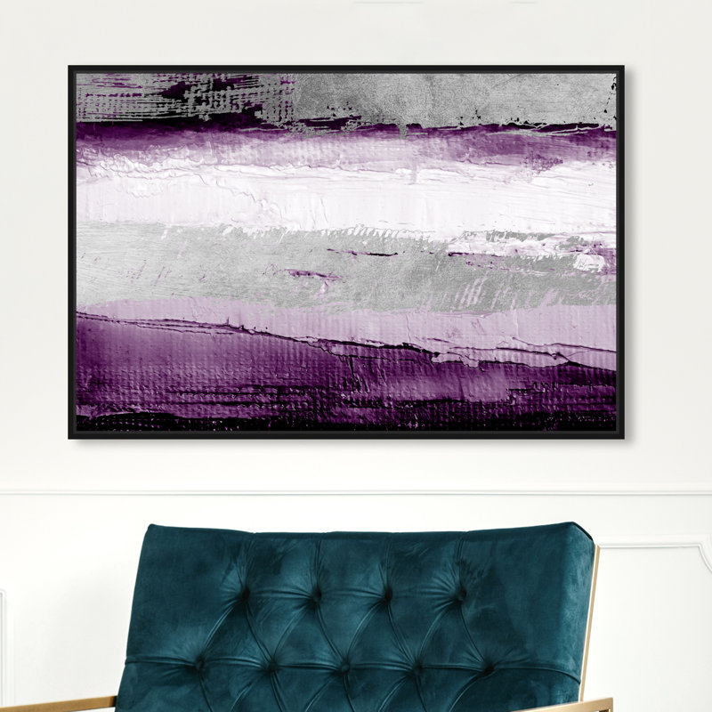 «Abstract Envision and Elevate Violet», impression, Cadre blanc, H 20 po x l 30 po, Noir