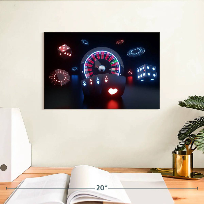 Senne Glowing Casino Games, 8" H x 12" W