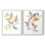 Feuilles de couleurs vives I - impression encadrée de qualité supérieure - prête à être accrochée - aucun clou requis - aucun clou requis-107997623-107997629