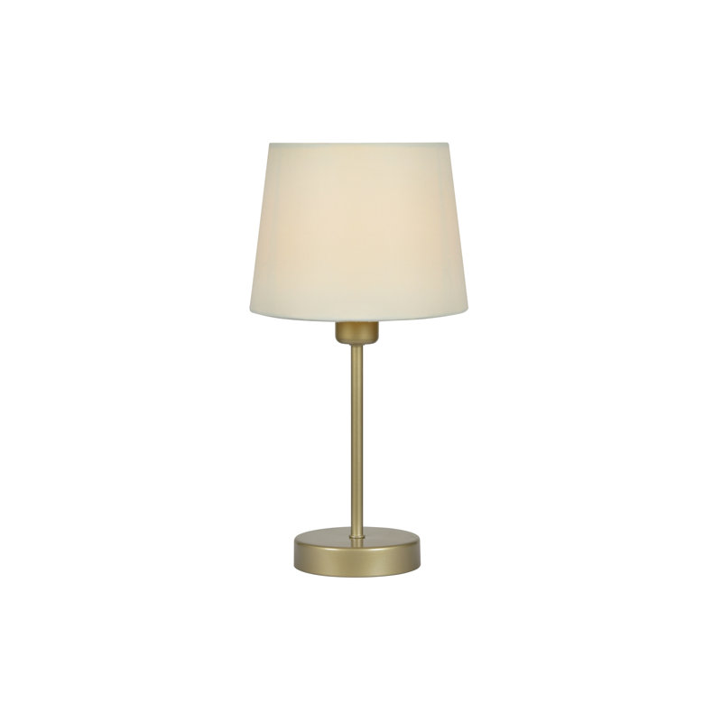 Alaniz Metal Table Lamp, Matt Gold/Cream, 32" H x 16" W x 16" D