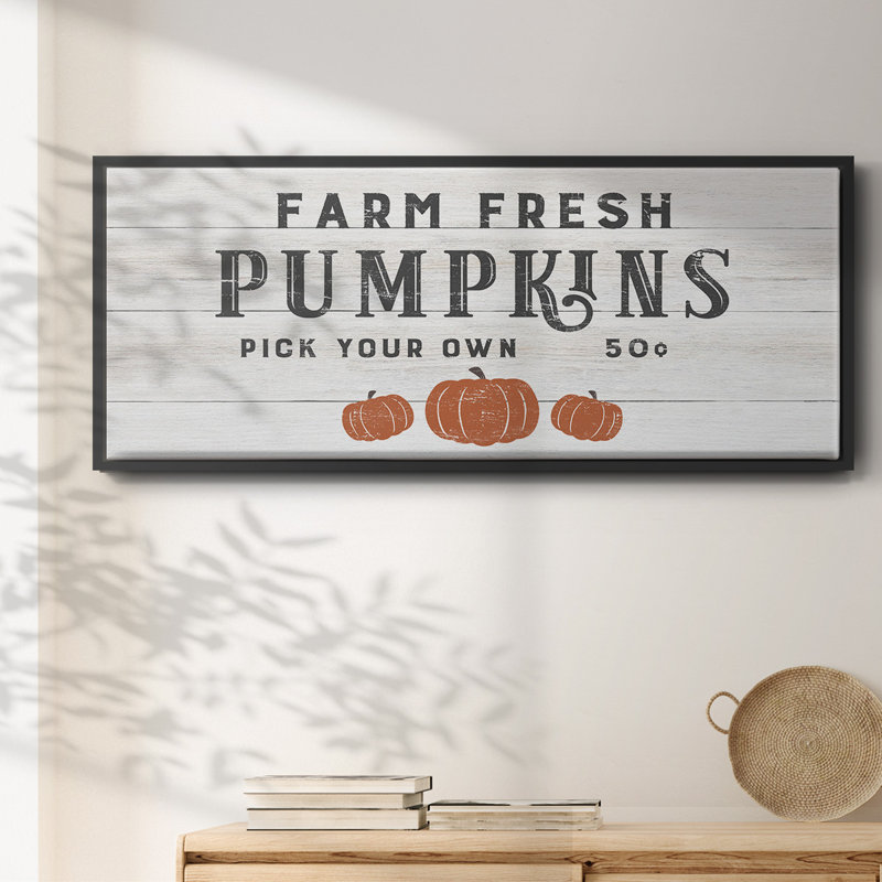 Farm Fresh Pumpkins - Toile encadrée, H 12 po x l 30 po