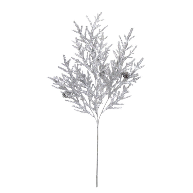 Cueillette de vacances Holiday Luxury Cedar Pine Cone Bush, argent