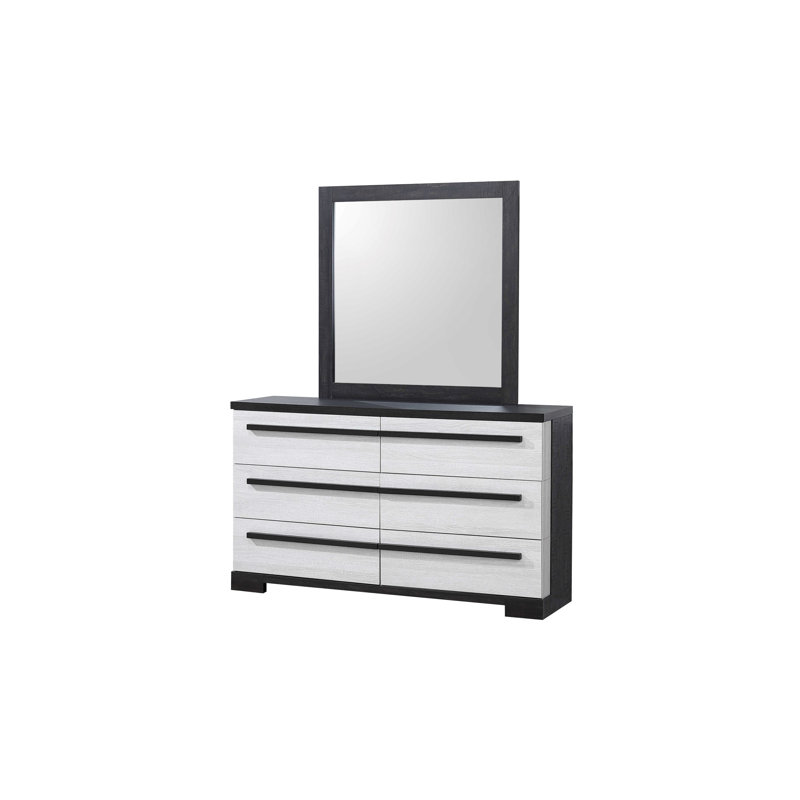 Miroir pour commode noir / blanc Remington (miroir seulement), Noir / blanc
